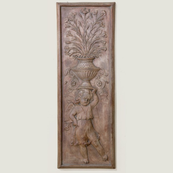 Vertical Putto, Excavated Ceramic Finish